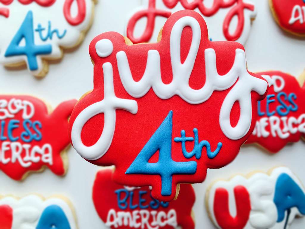 Fourth of July decorated sugar cookies