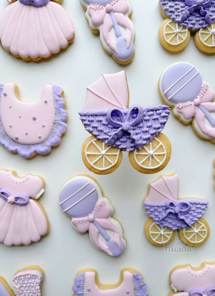Baby shower decorated sugar cookies