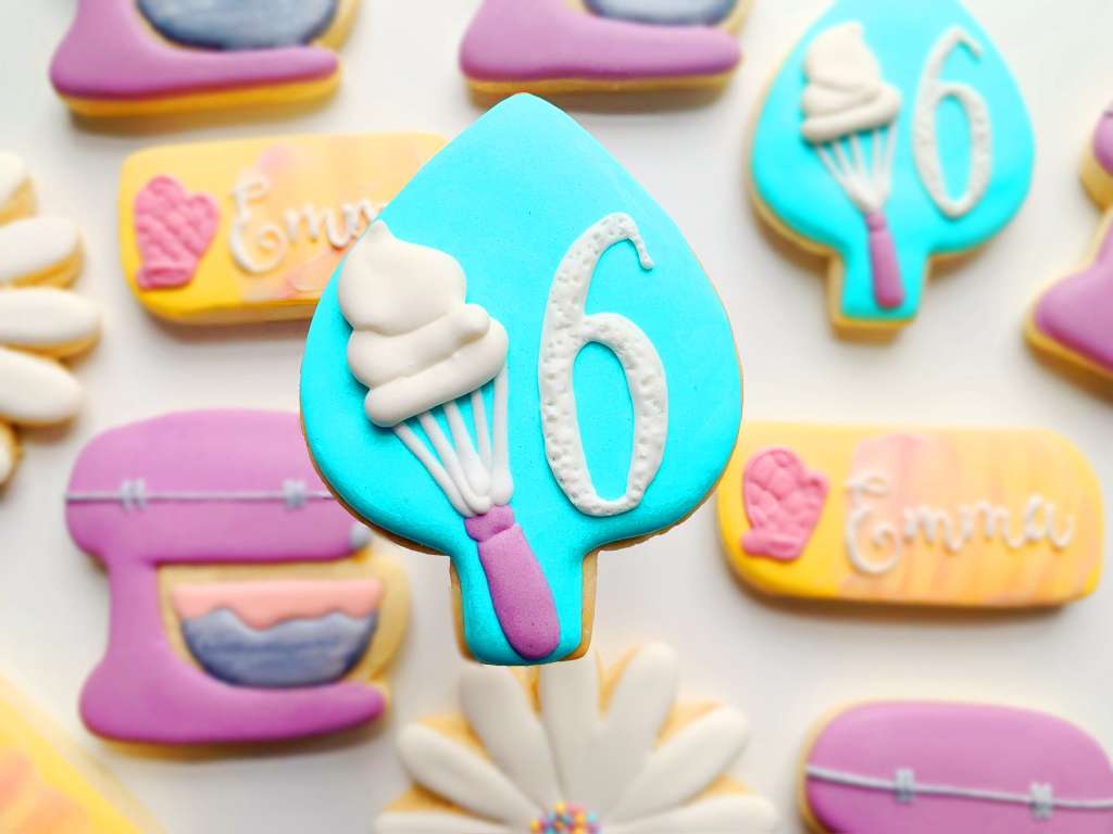 Birthday celebration decorated sugar cookies